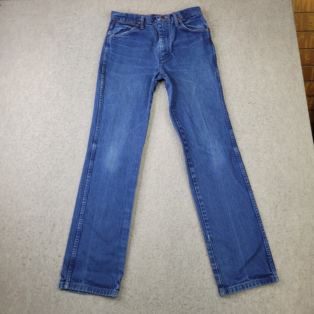Wrangler Jeans Mens 30x32 Blue Cowboy Cut Slim Straight Denim Dark Wash 936PWD